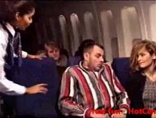 Ебут стюардессу прям в самолете 